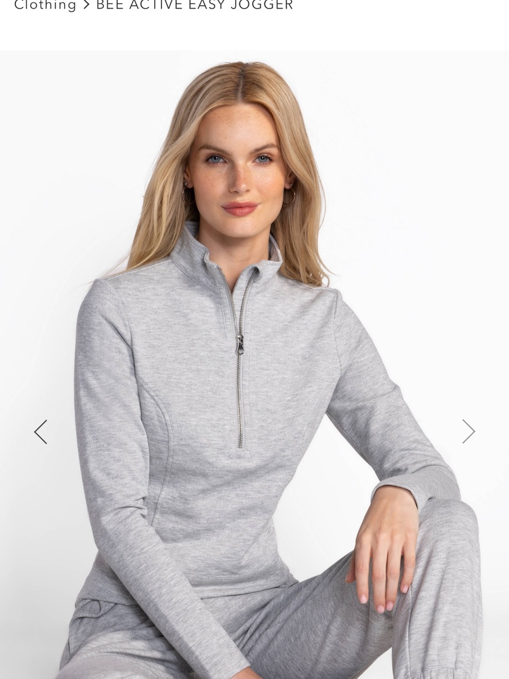 Johnny Was Light Gray Women's Half-Zip Pullover Top